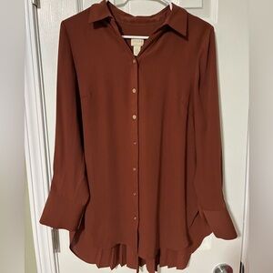 Chico's Women's Burnt brown Button-Down Blouse